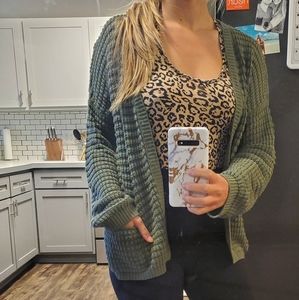 Green Braided Cardigan